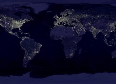 earth, world, world map, map, continents, land, satellite image, satellite map, dark, night